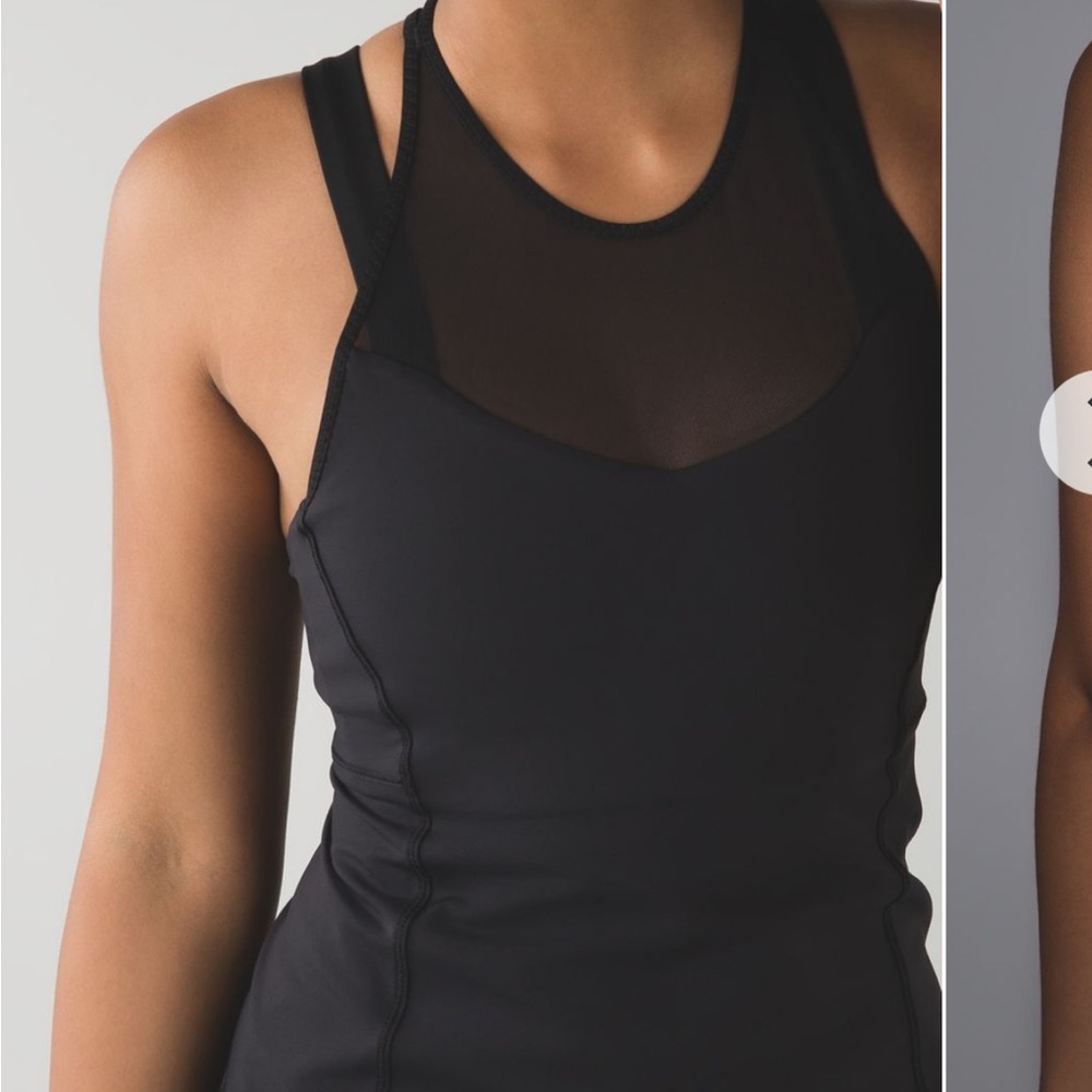 Lululemon Athletica Black Mesh Panel workout top